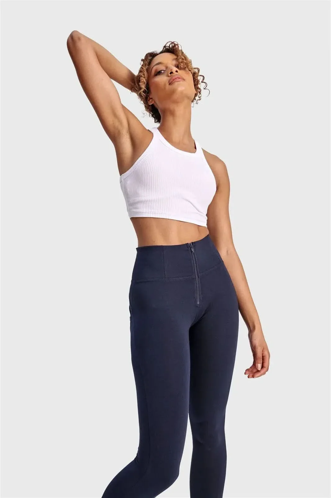 WRUP Fashion - High Waisted - 7/8 Length - Navy Blue - Image 4