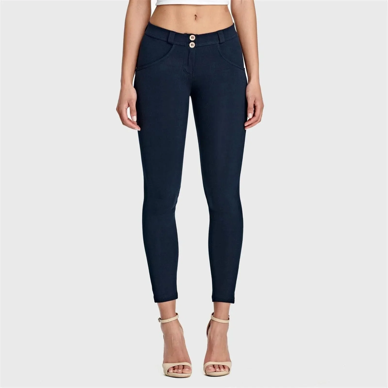 WRUP Fashion - Mid Rise - 7/8 Length - Navy Blue - Image 2