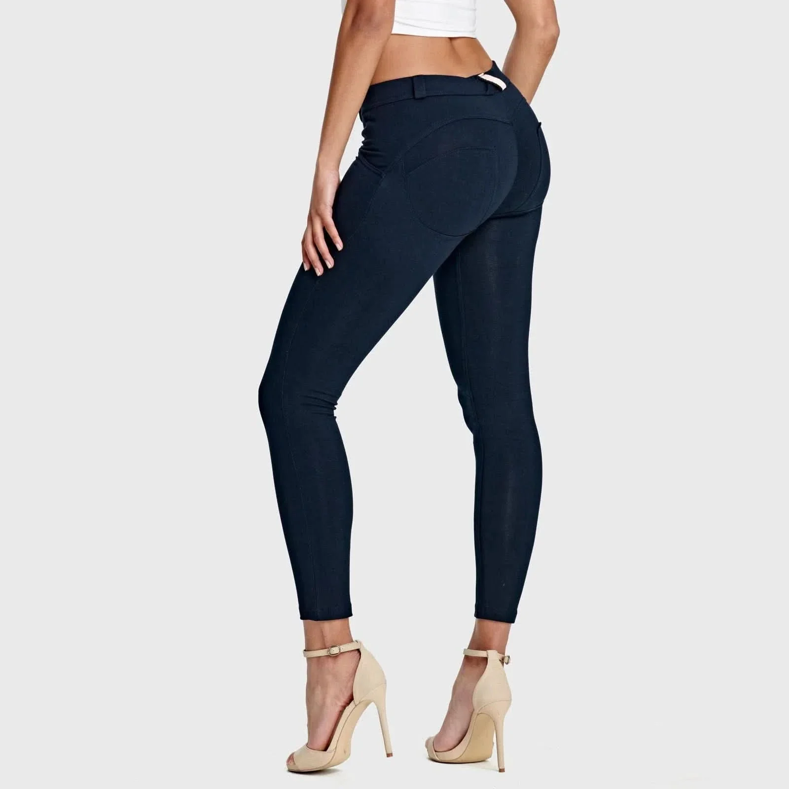WRUP Fashion - Mid Rise - 7/8 Length - Navy Blue - Image 3