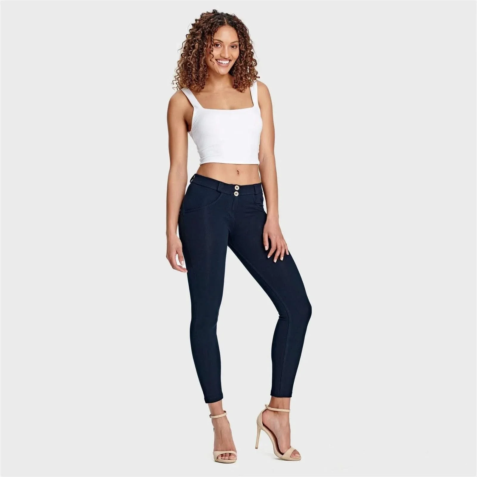 WRUP Fashion - Mid Rise - 7/8 Length - Navy Blue - Image 6