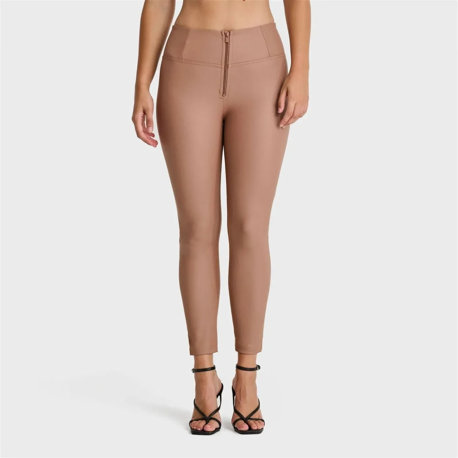 WRUP Faux Leather - High Waisted - 7/8 Length - Mocha - Image 6