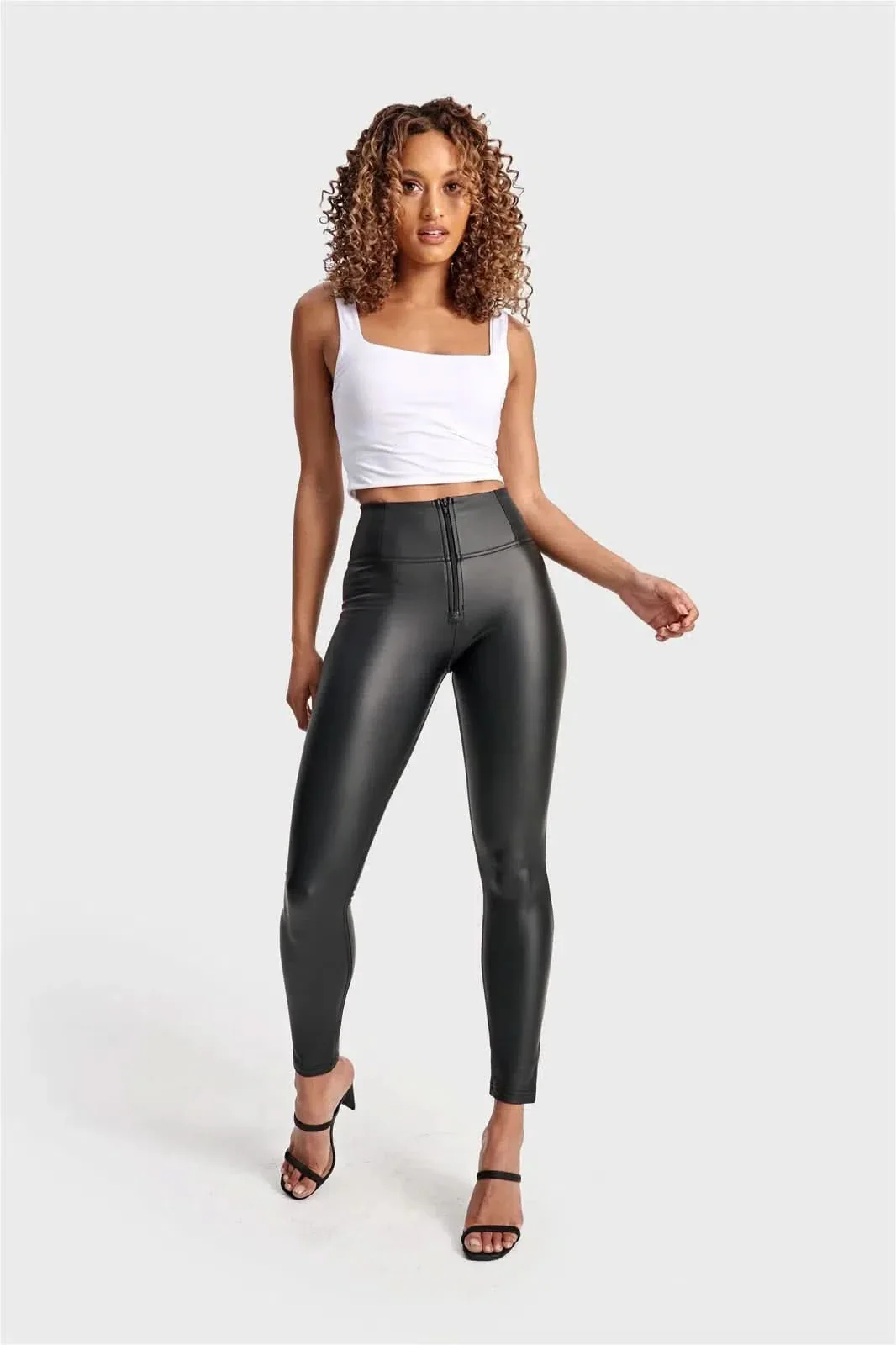 WRUP Faux Leather - High Waisted - Full Length - Black - Image 3