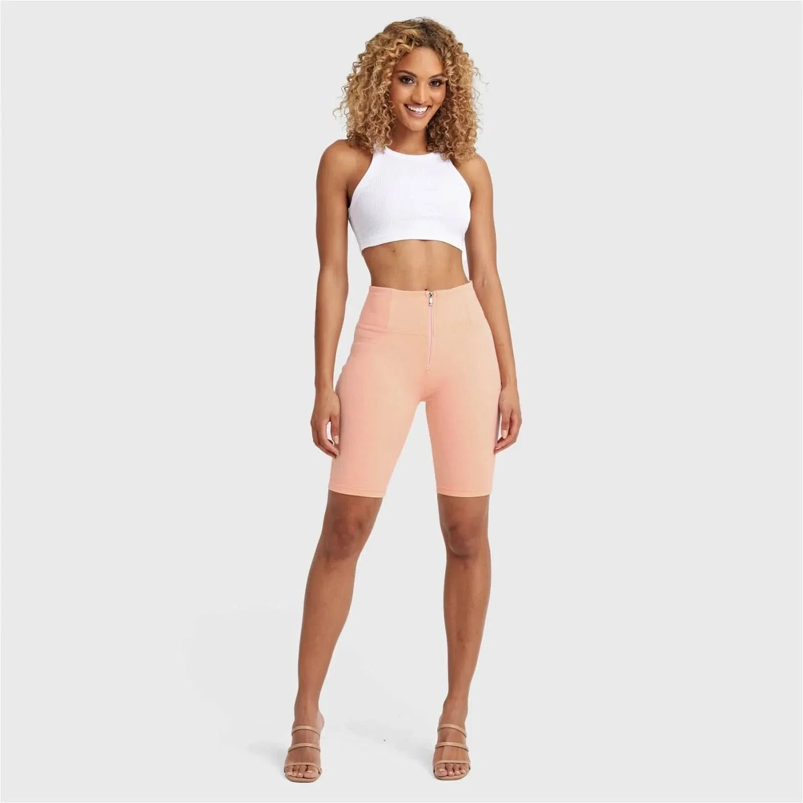 WRUP Drill Limited Edition - High Waisted - Biker Shorts - Peach - Image 4