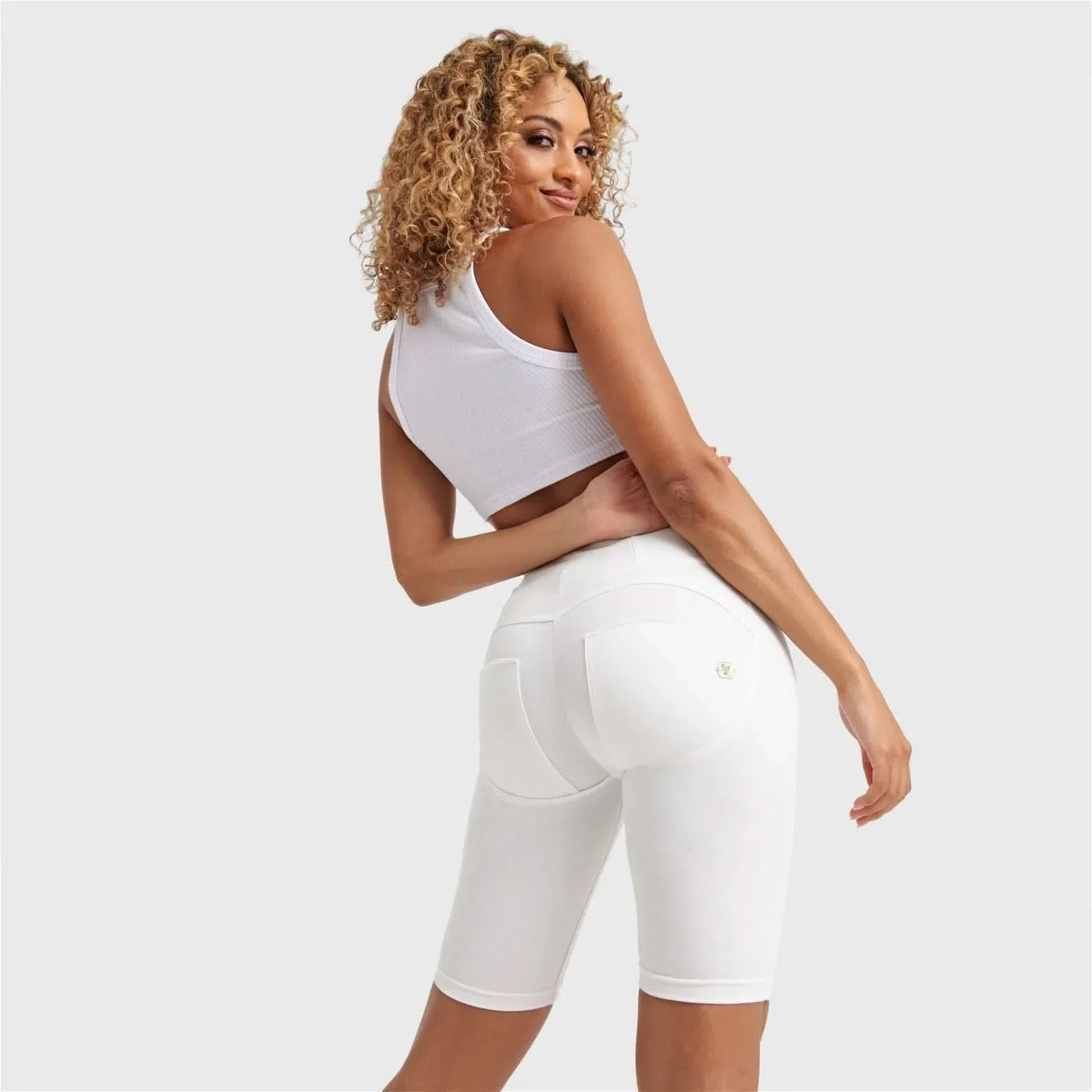 WRUP Drill Limited Edition - High Waisted - Biker Shorts - White - Image 7