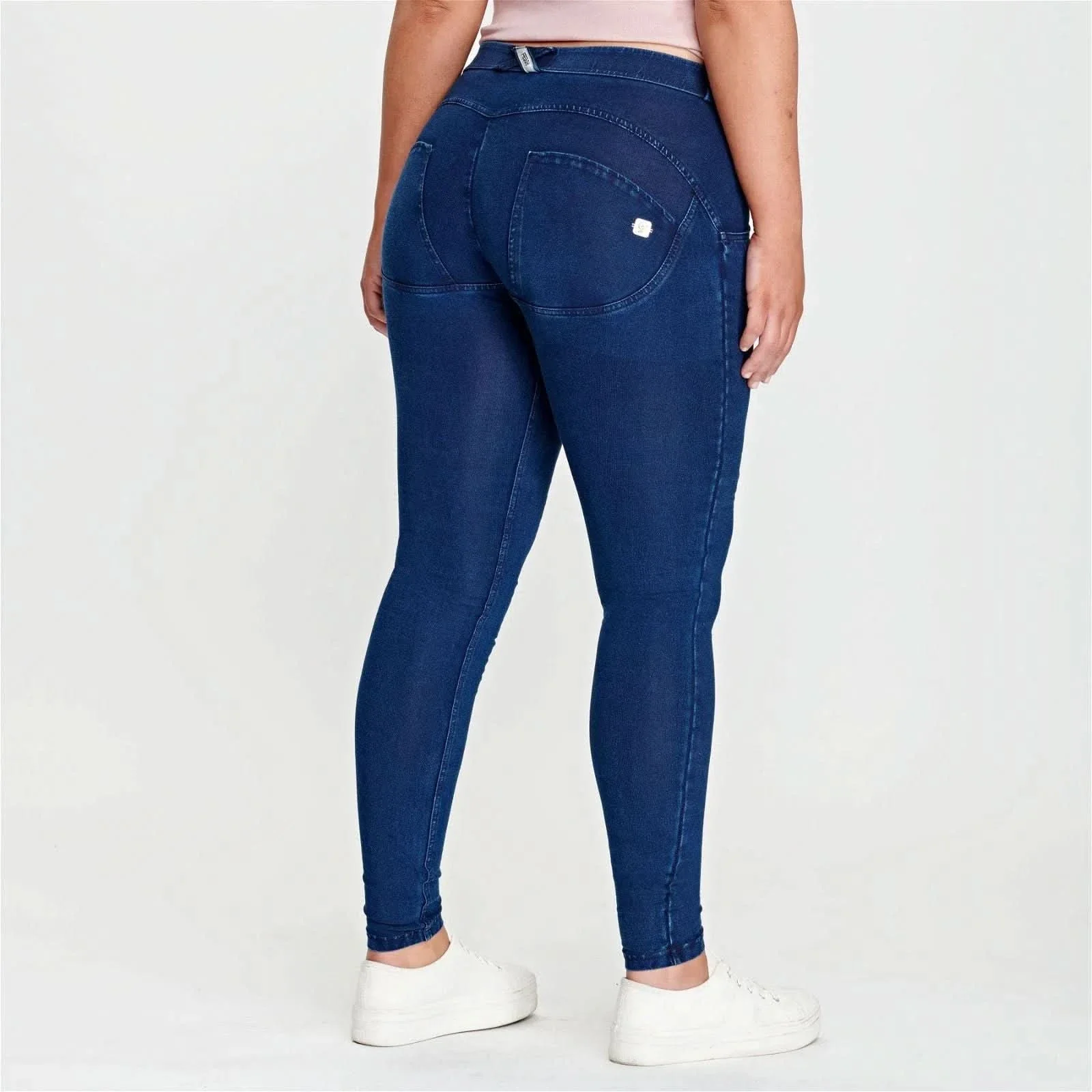 WRUP Denim - Mid Rise - Full Length - Dark Blue + Blue Stitching - Image 10