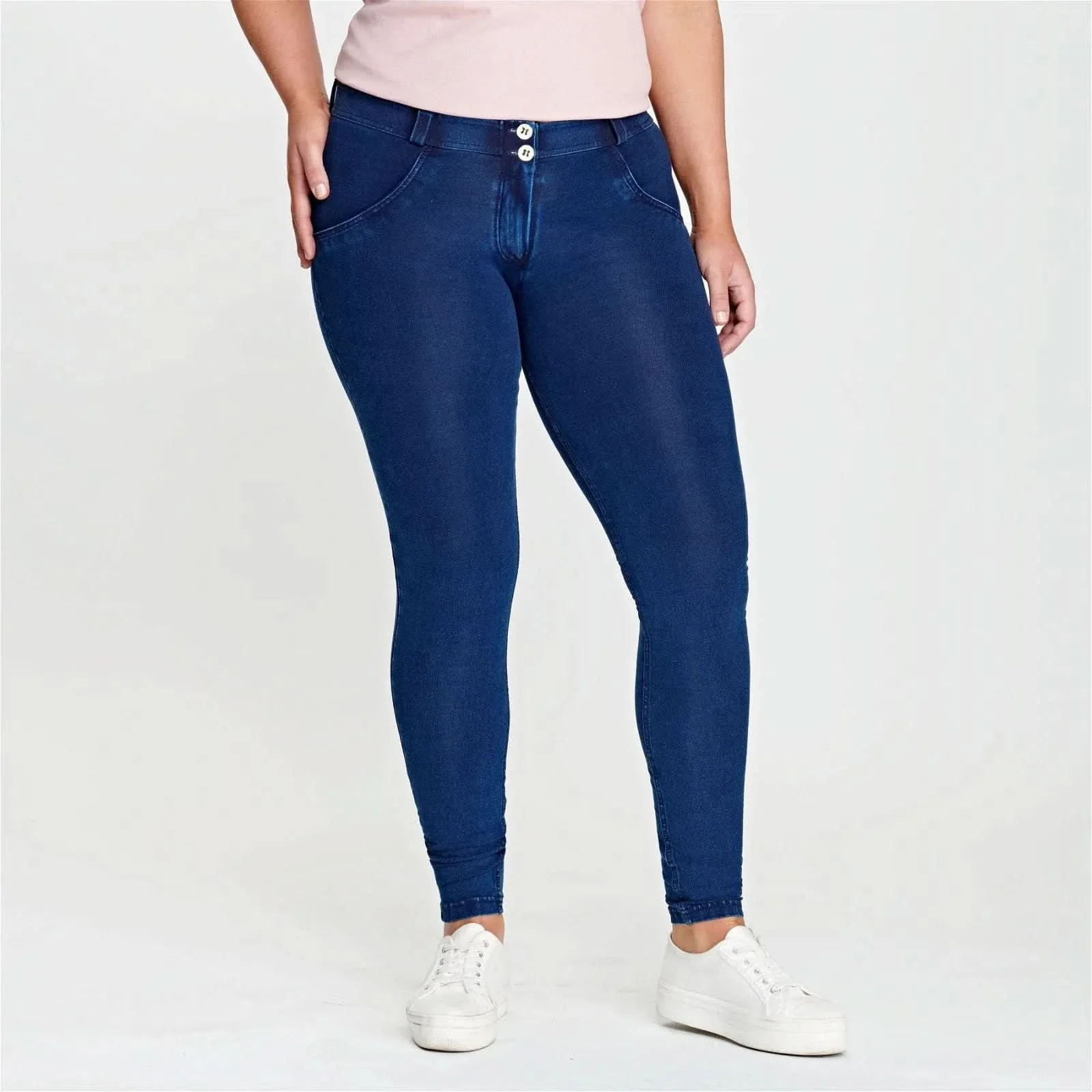 WRUP Denim - Mid Rise - Full Length - Dark Blue + Blue Stitching - Image 9