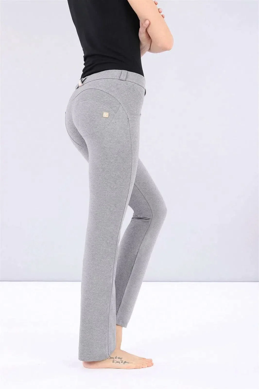 WRUP Fashion - Mid Rise - Straight Leg - Melange Grey - Image 2