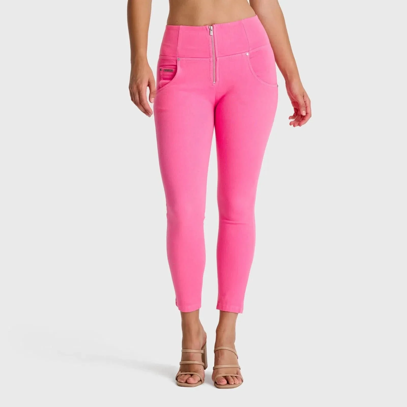 WRUP SNUG Jeans - High Waisted - 7/8 Length - Candy Pink - Image 5