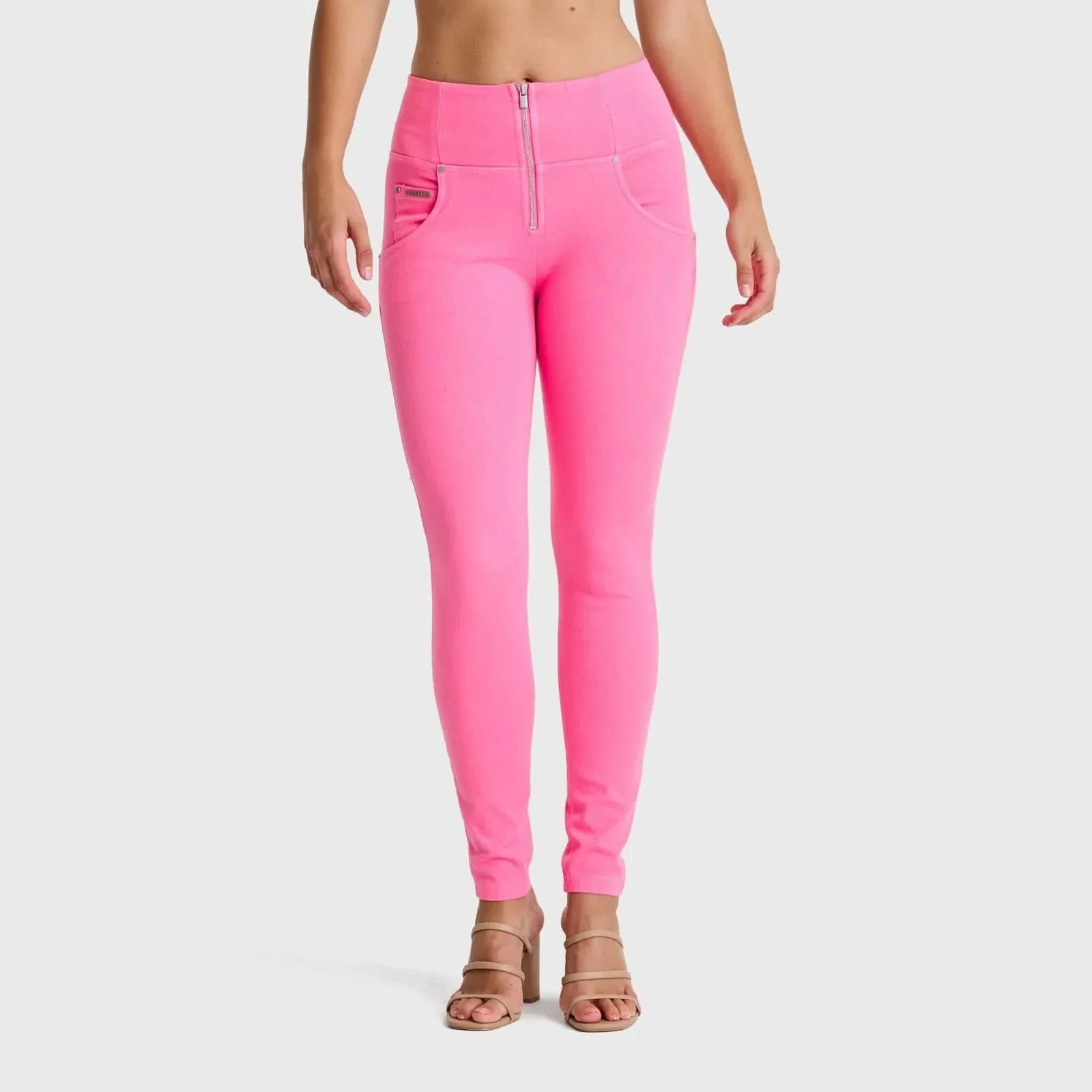 WRUP SNUG Jeans - High Waisted - Full Length - Candy Pink - Image 6