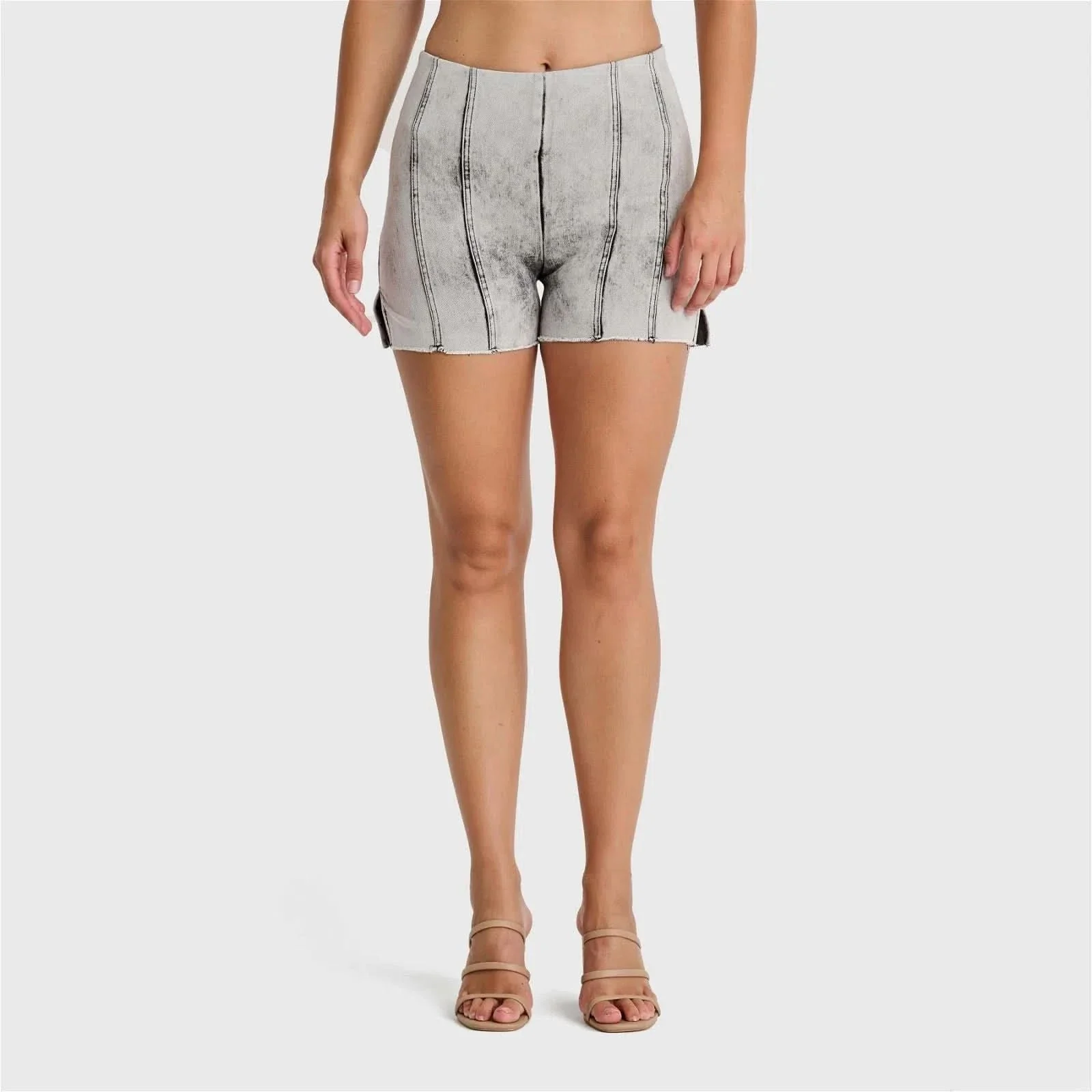 WRUP SNUG Jeans Limited Edition - High Waisted - Shorts - Grey + Black Stitching - Image 5