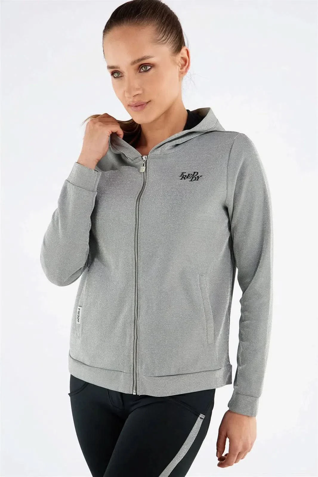 WRUP Tracksuit with Lurex Sweatshirt - Mid waist - Ankle Length - Gold + Black - Image 12