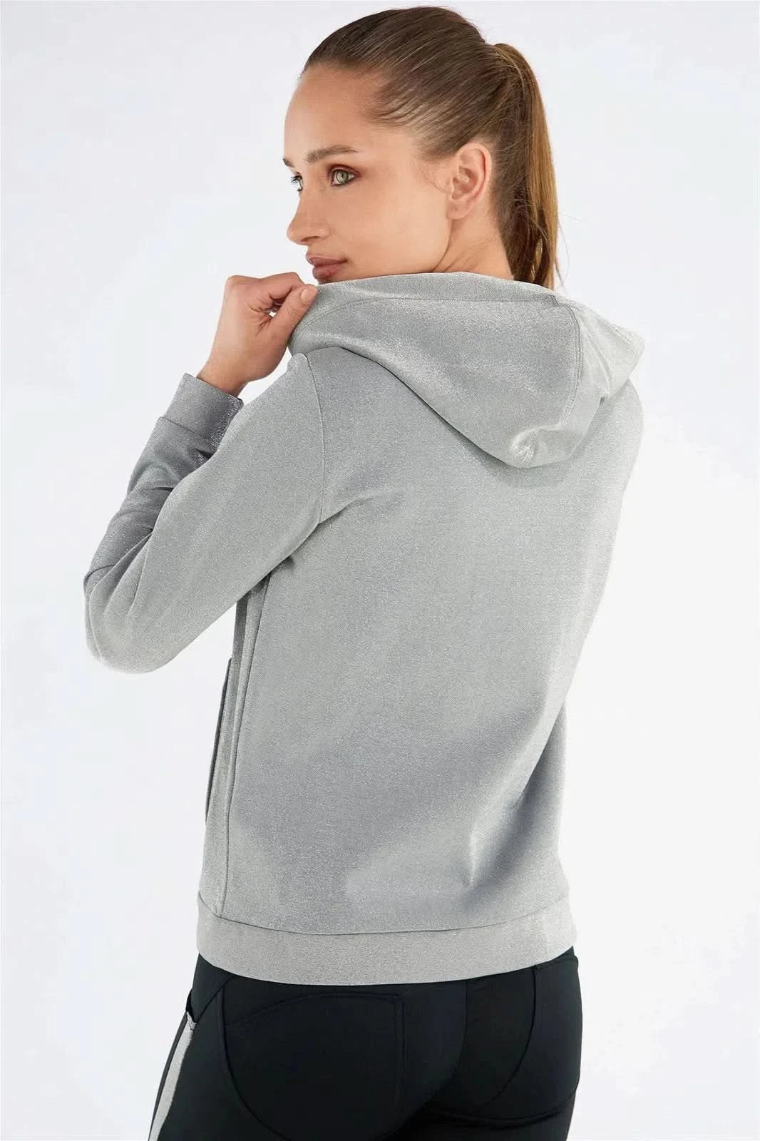 WRUP Tracksuit with Lurex Sweatshirt - Mid waist - Ankle Length - Gold + Black - Image 14