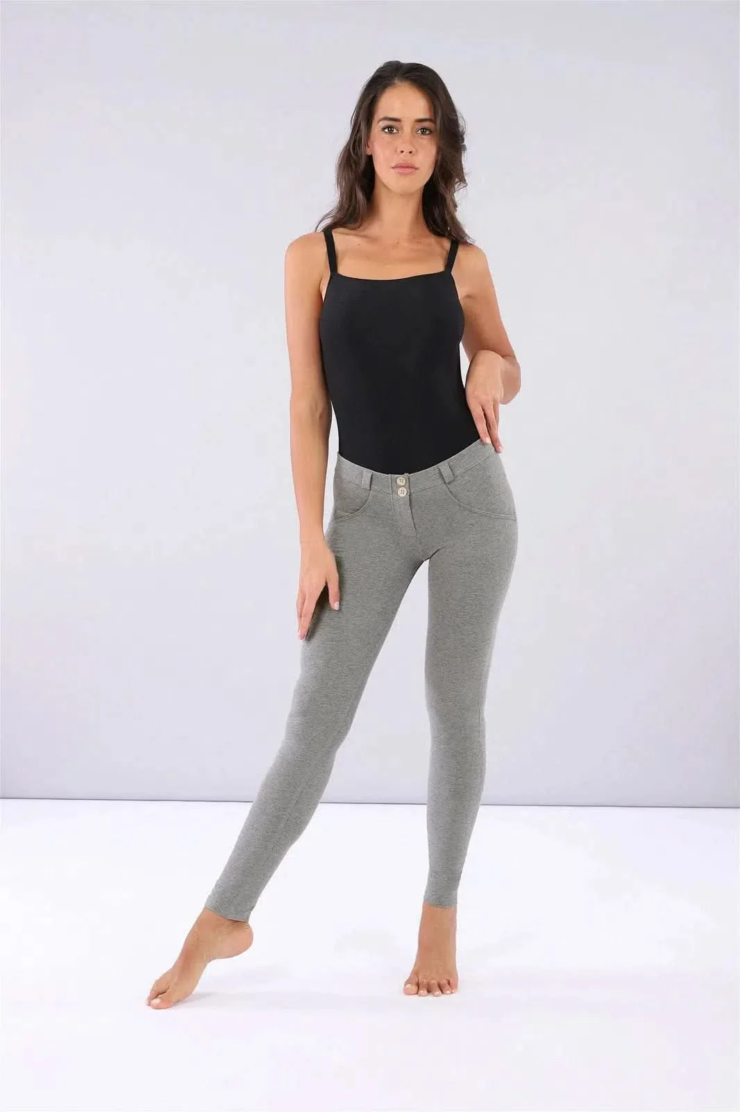 WRUP Fashion - Mid Rise - Full Length - Melange Grey - Image 3