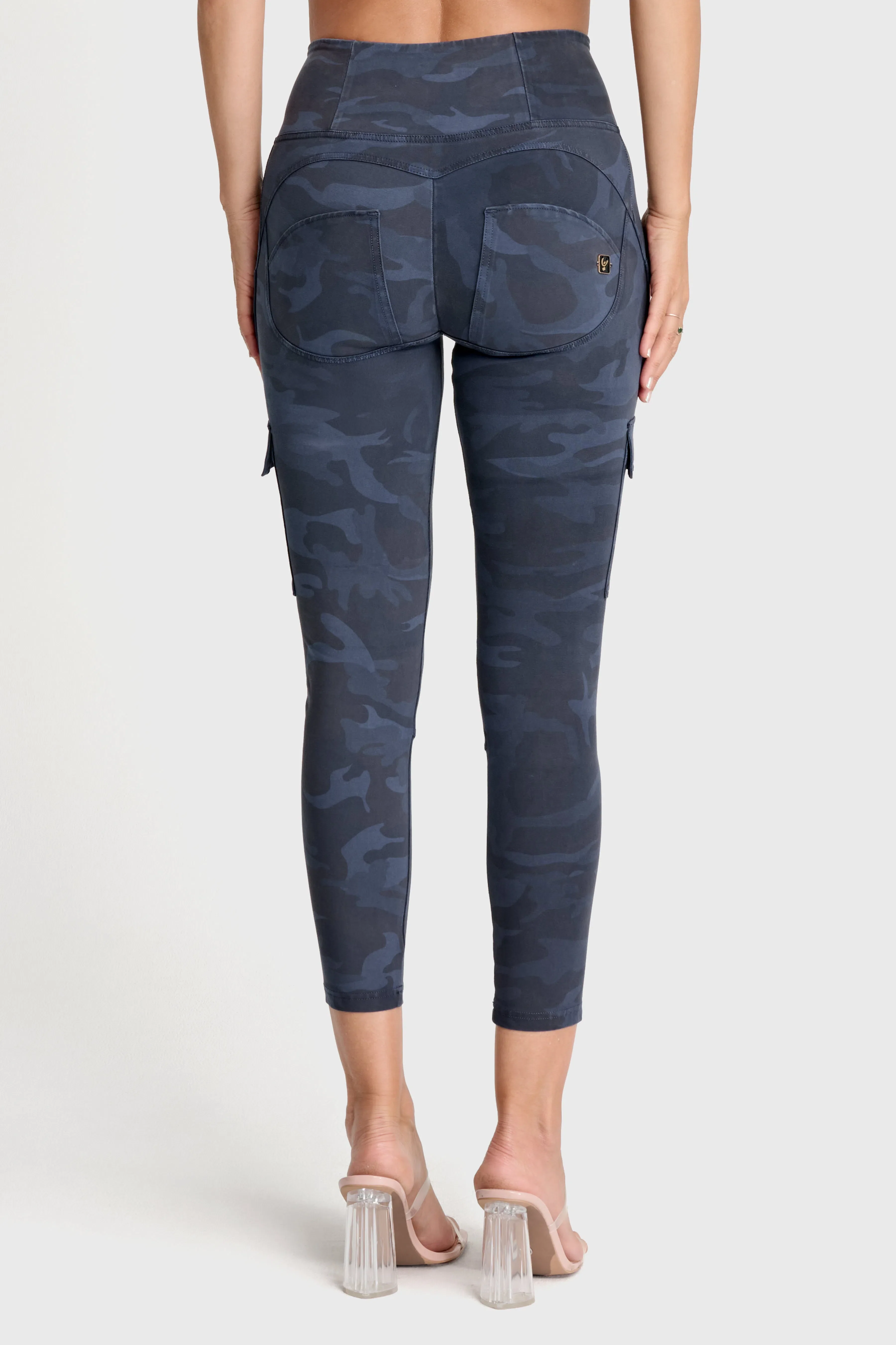 WRUP Cargo Fashion - High Waisted - 7/8 Length - Navy Blue Camo - Image 8