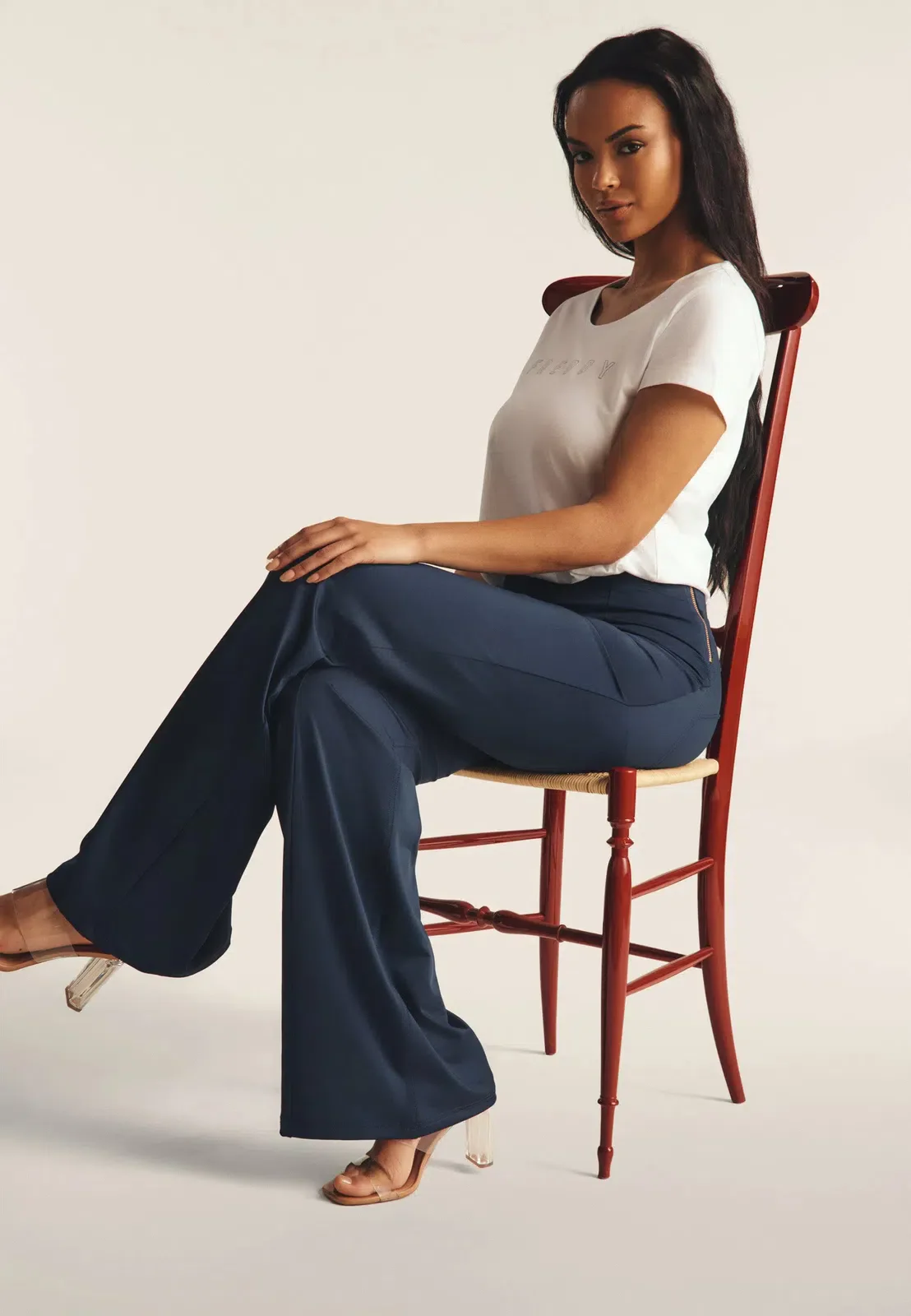 WRUP DIWO Boss Wear - High Waisted - Wide Leg - Deep Blue - Image 6