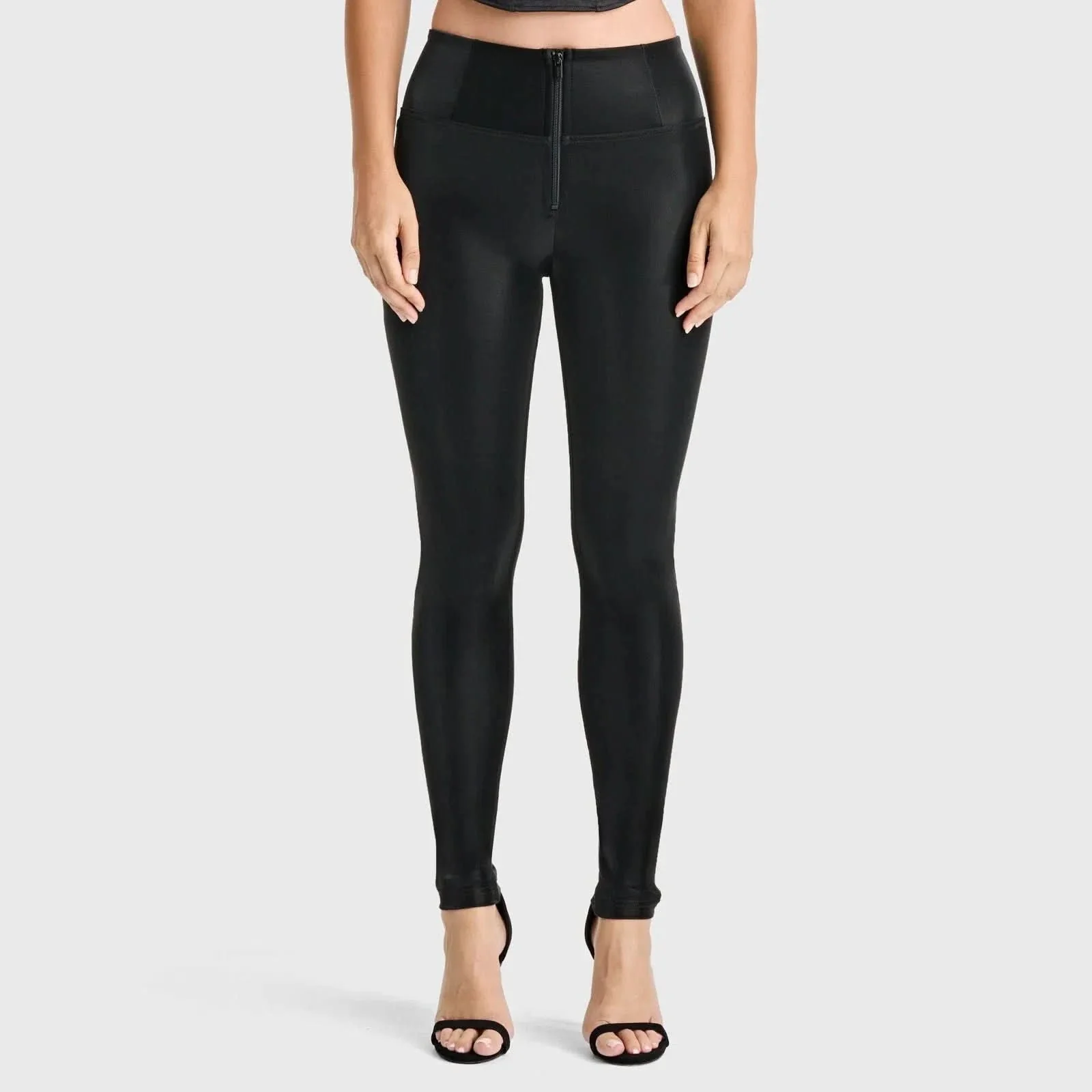 WRUP Velvet Leather - High Waisted - Full Length - Black - Image 6
