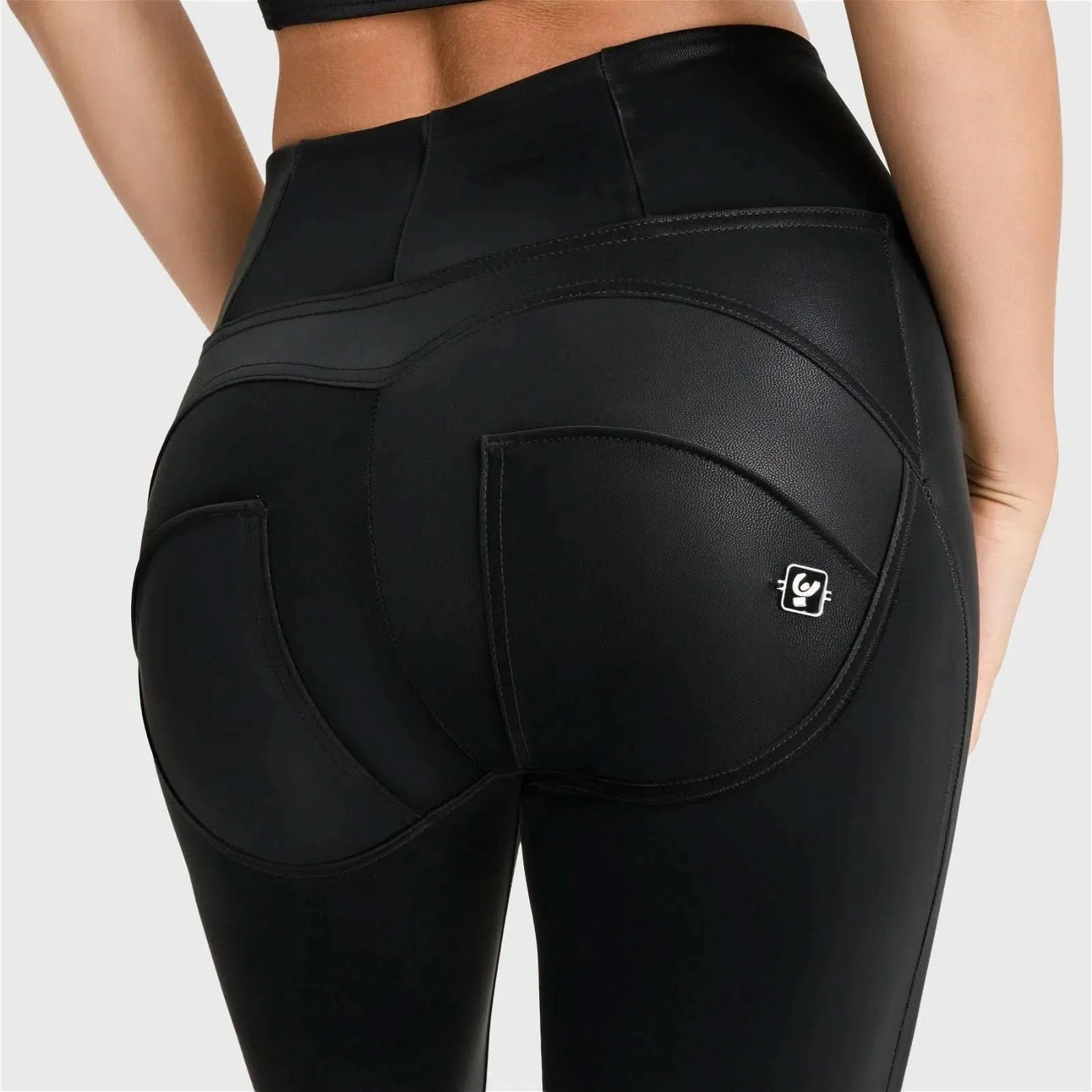 WRUP Velvet Leather - High Waisted - Full Length - Black - Image 7