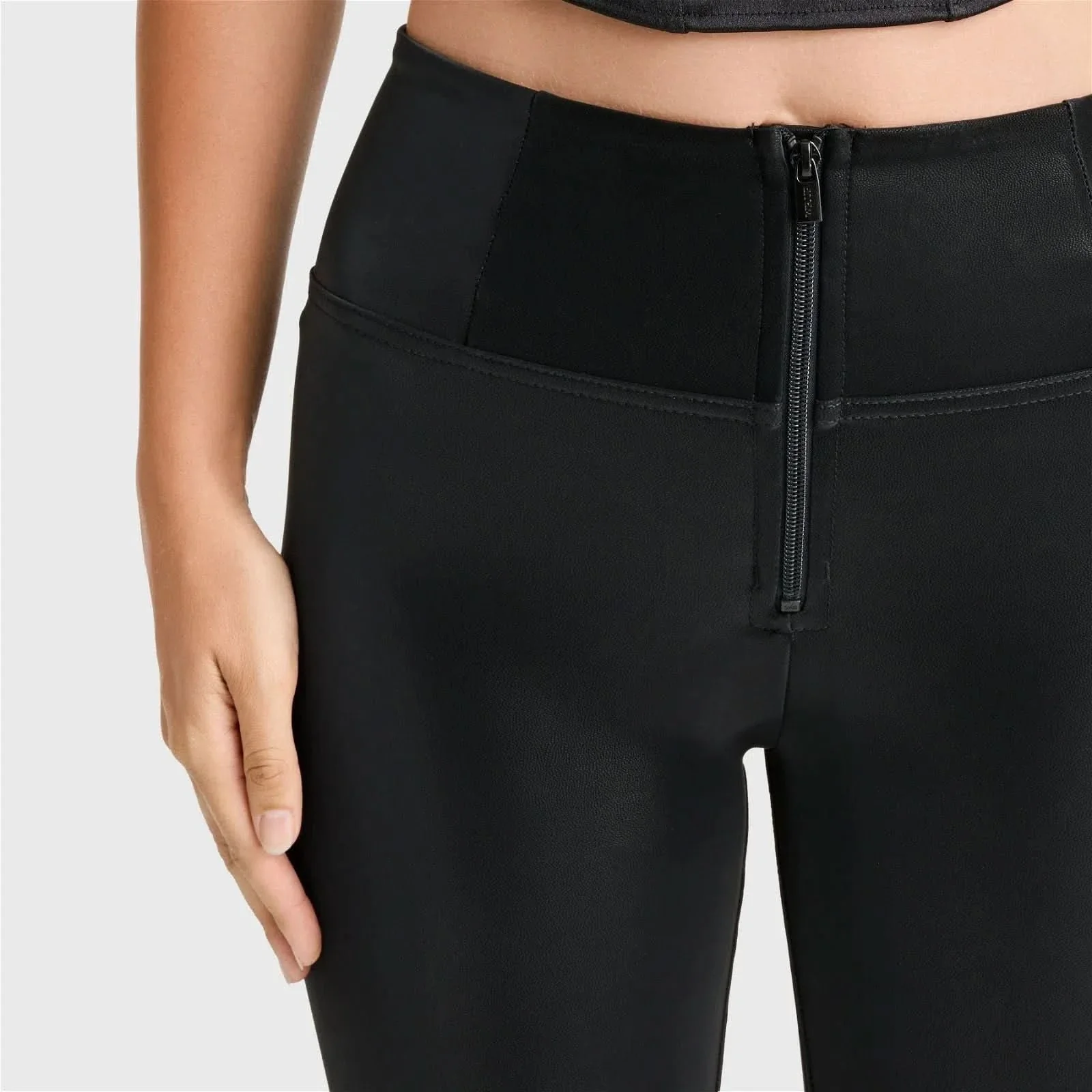 WRUP Velvet Leather - High Waisted - Full Length - Black - Image 8