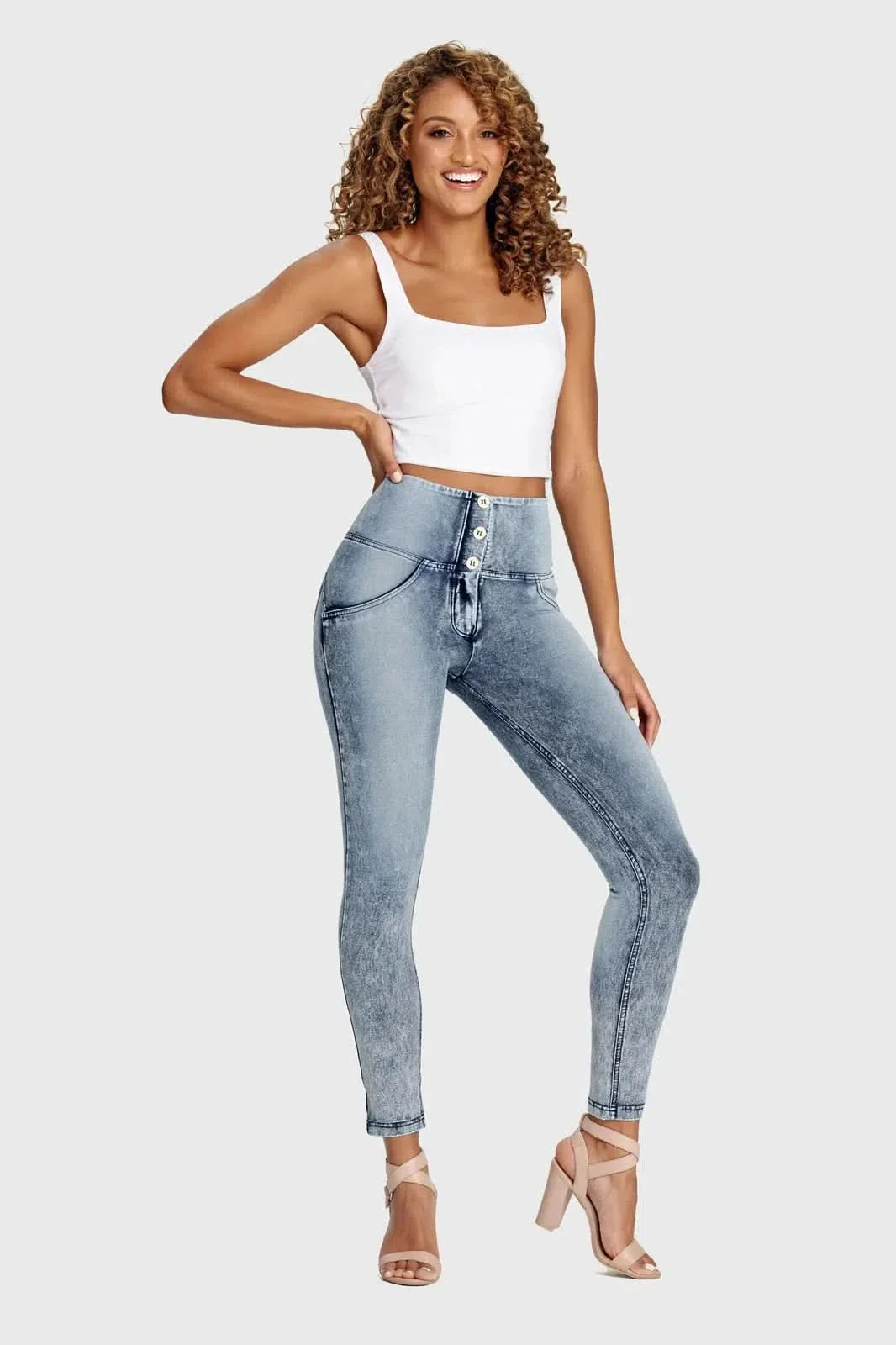 WRUP Denim - 3 Button High Waisted - Full Length - Stonewash - Image 5