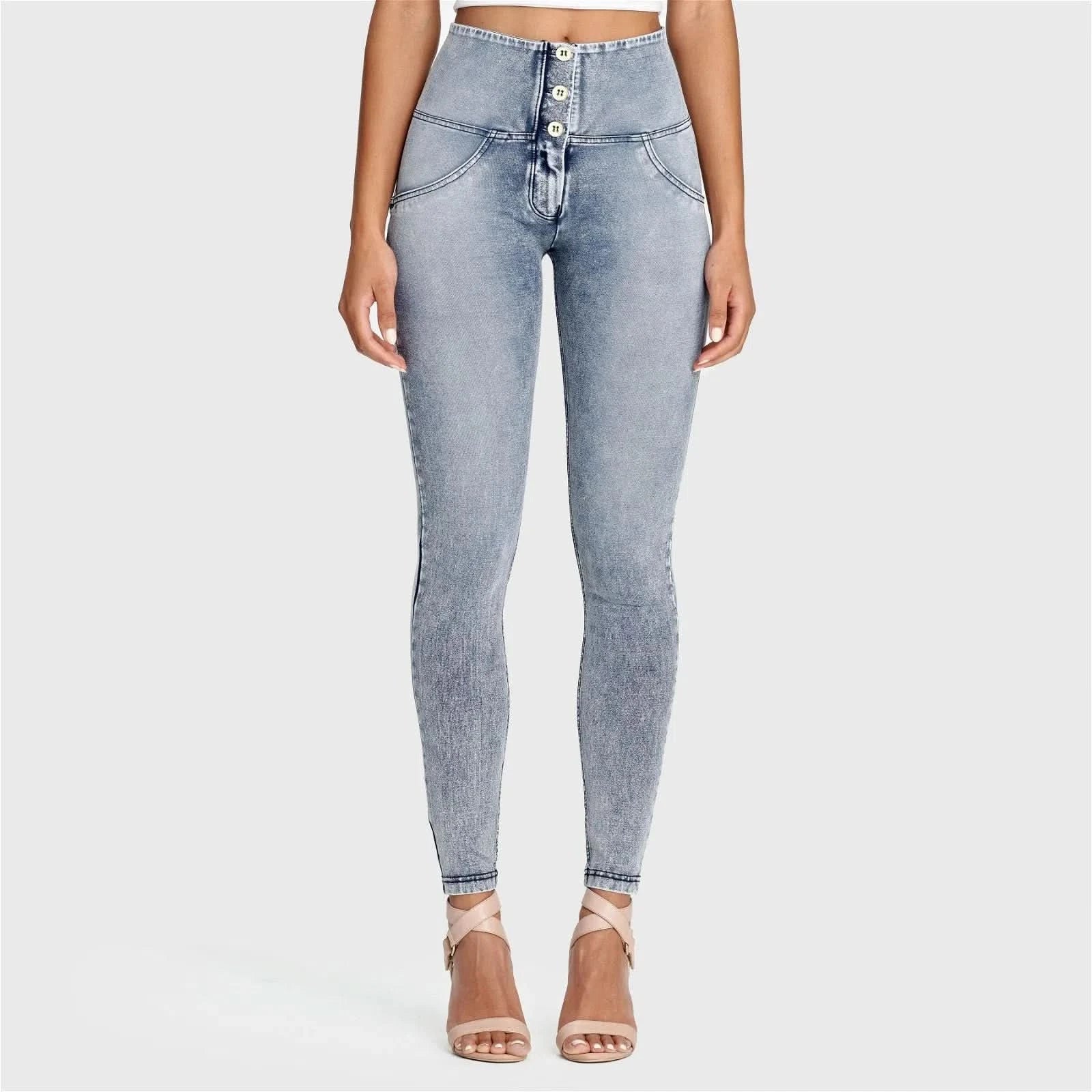 WRUP Denim - 3 Button High Waisted - Full Length - Stonewash - Image 9