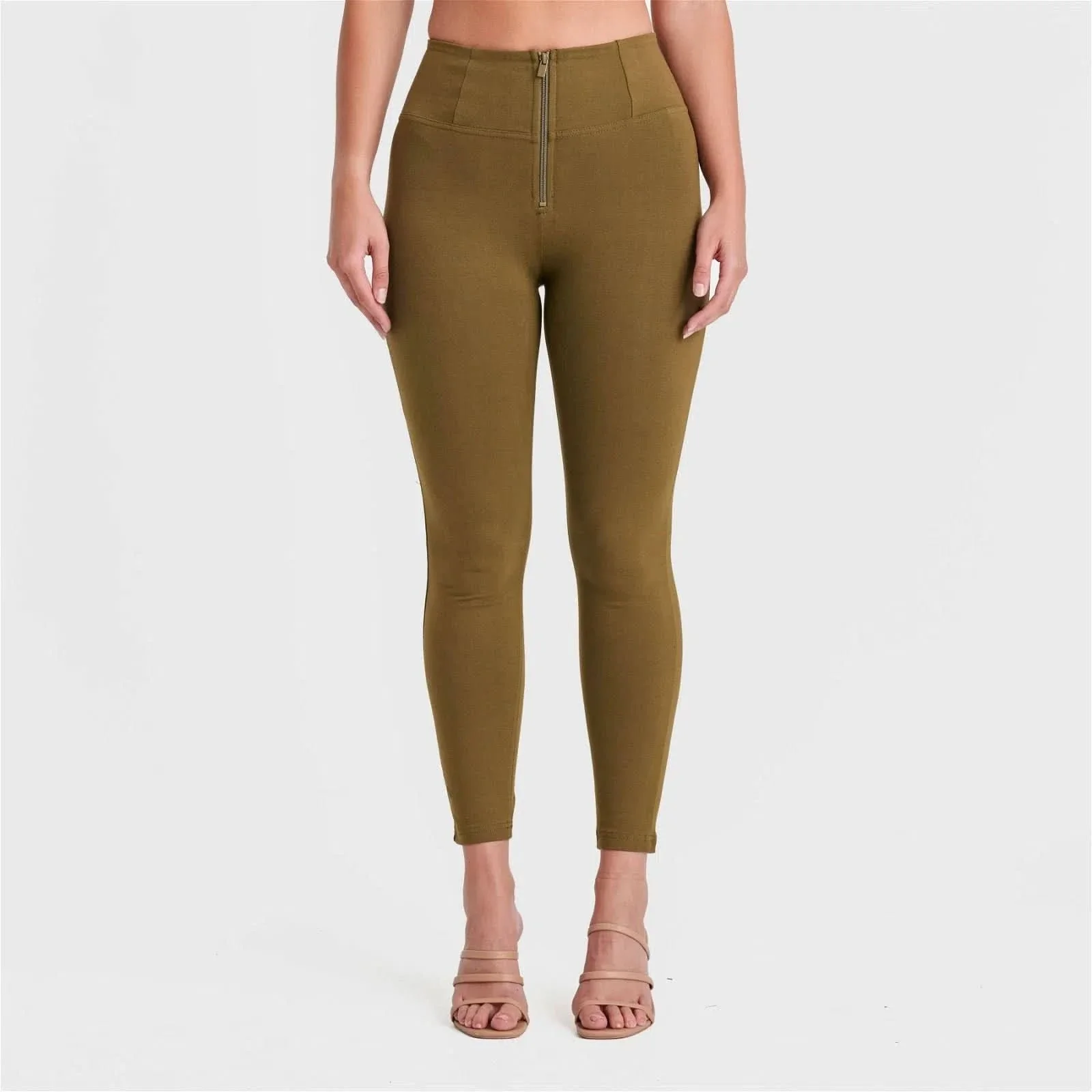 WRUP Fashion - High Waisted - 7/8 Length - Military Green - Image 4