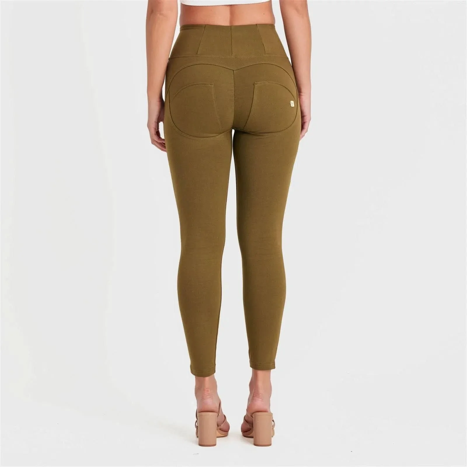 WRUP Fashion - High Waisted - 7/8 Length - Military Green - Image 5