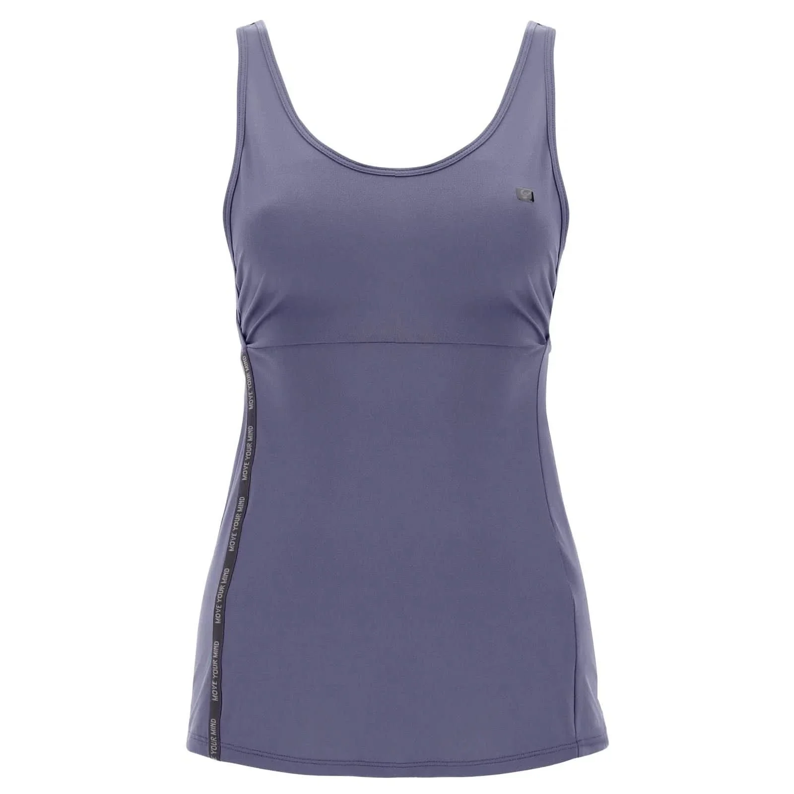 Yoga tank top - Dusty Blue with branded tape - Image 4